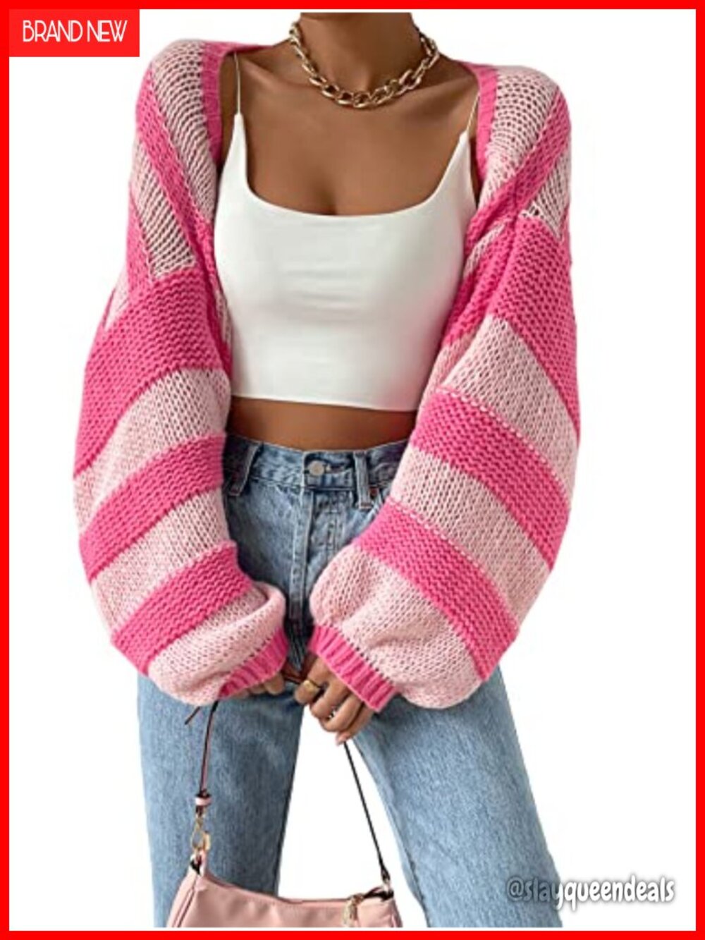 Striped Cropped Cardigan Y2K Colorful Cable Knit Cute Sweater Bolero Top